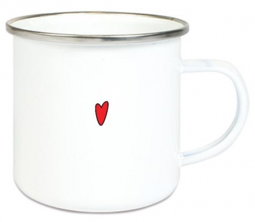 ♥ Tasse Emailletasse Die Welt ist schön weil du drauf bist  ..., Dankeschön, Geburtstag, Muttertag, Vatertag, Abschied, Jubiläum, Geschenk, Becher von Lüttentüddel